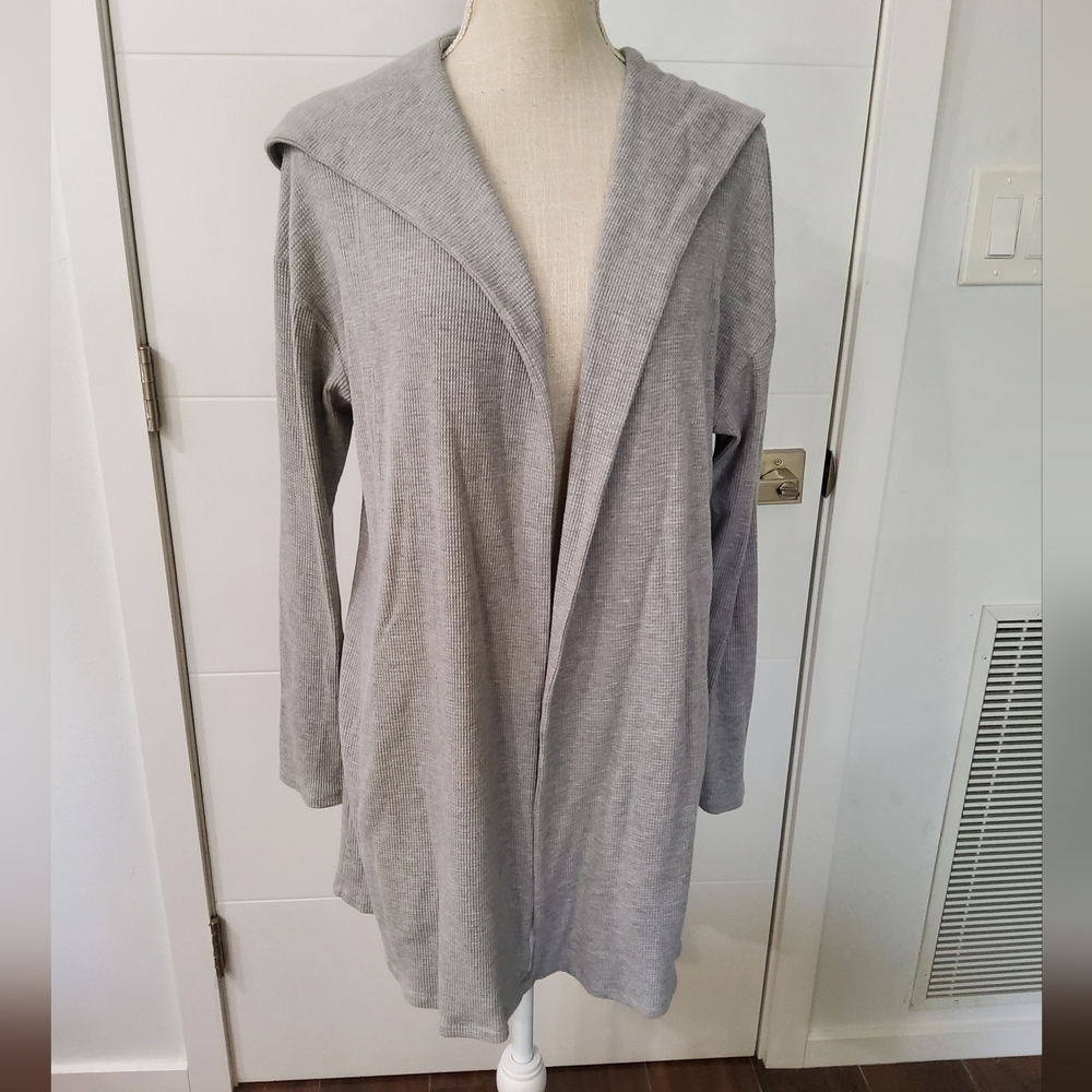 VELVET by Graham & Spenser Open Front Hooded Longline Cardigan Size L